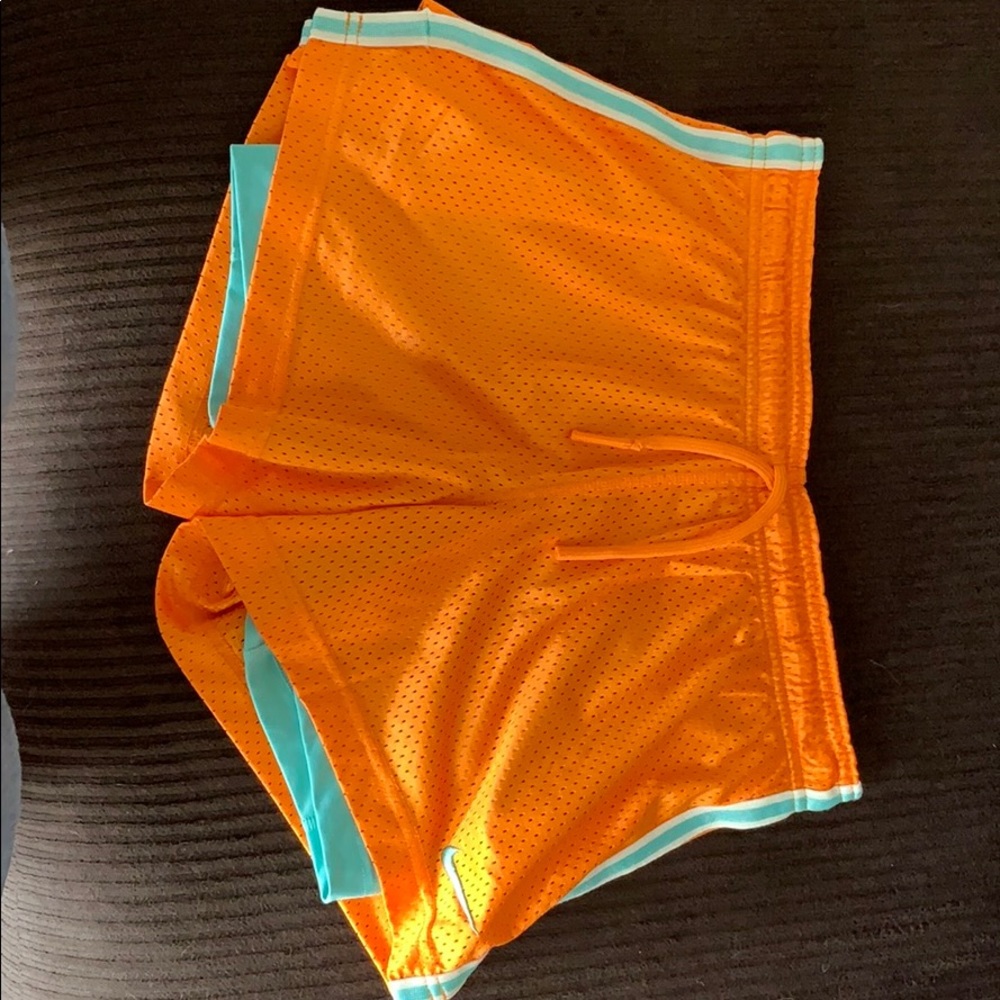 Nike Pro Dri-fit, small, orange mesh and blue.